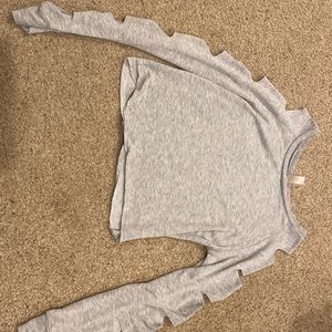 Soft gray sweater with cutouts on arms